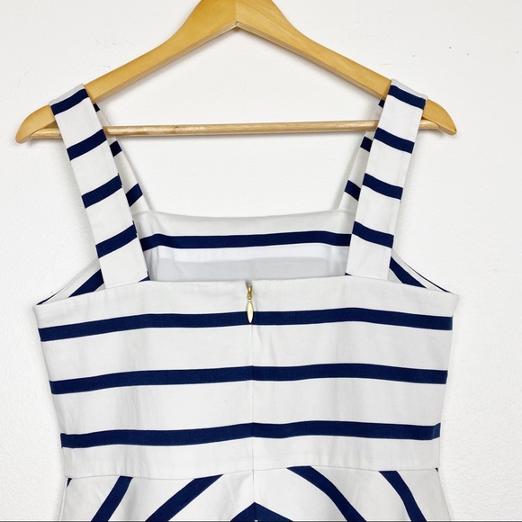 NWT Draper James A-Line Stripe Dress in Navy Stripe - Picture 10 of 13